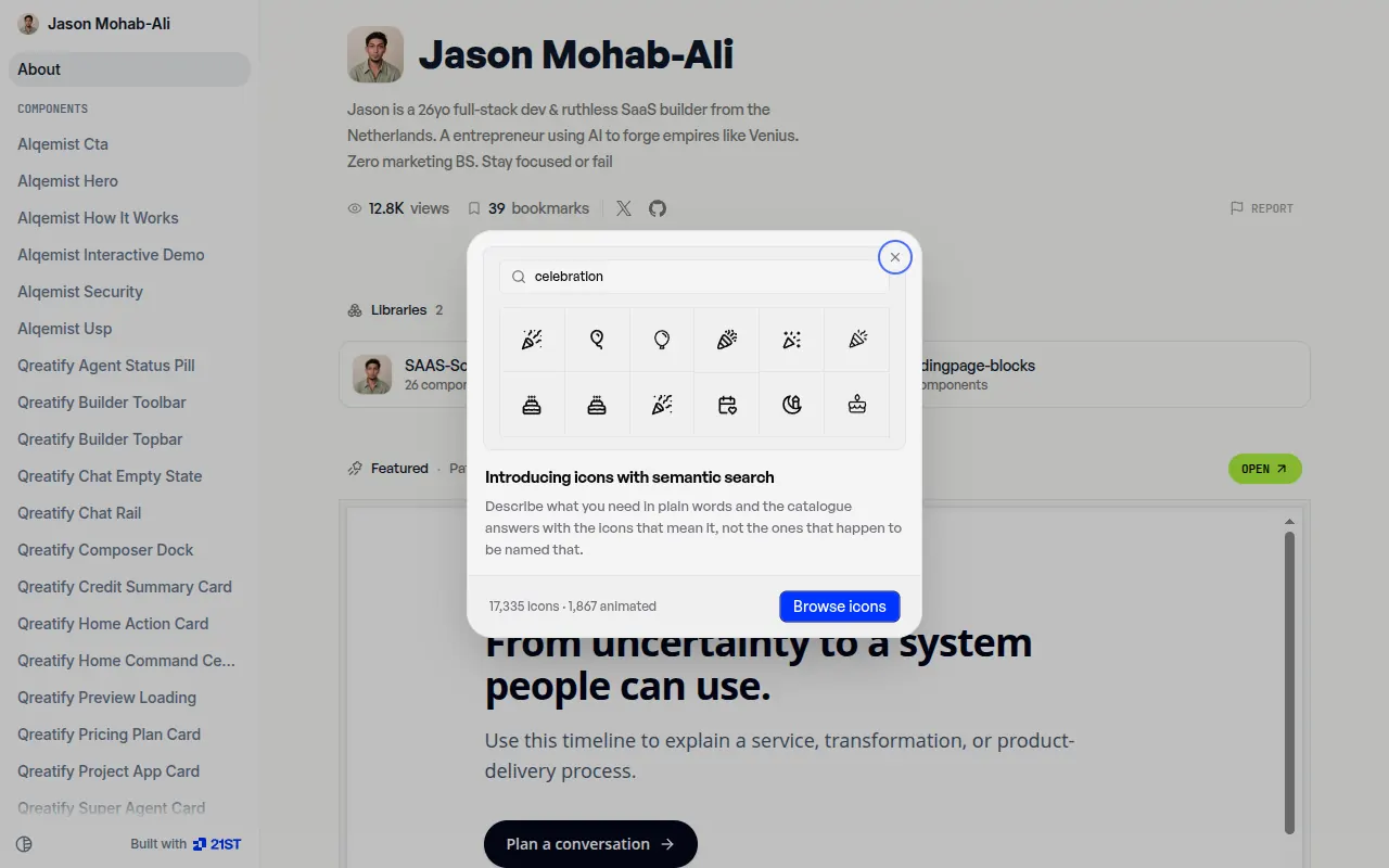 AI Dimensie homepage mockup