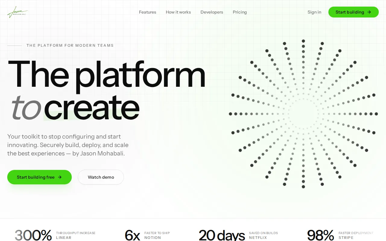 Neon Saas Landing Page homepage mockup